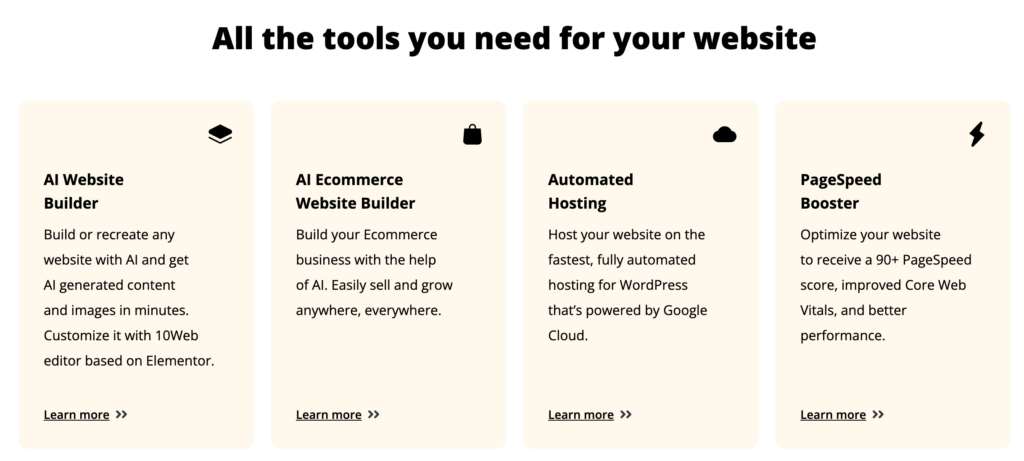 All the tools you need for your website image